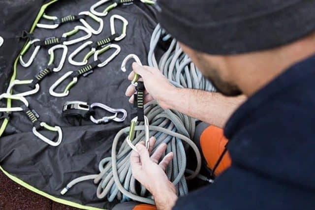 Man Preparing Gear