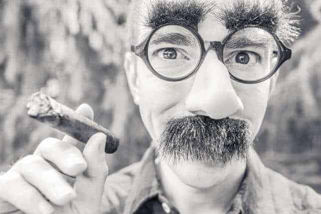 Disguised Man Holding Cigar