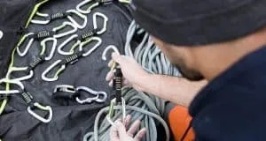 Man Preparing Gear