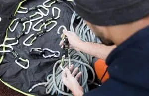 Man Preparing Gear