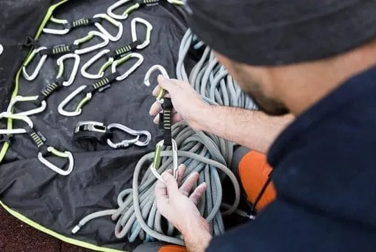 Man Preparing Gear